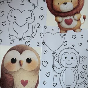 KOLOROWANKI WALENTYNKOWE ZWIERZĄTKA